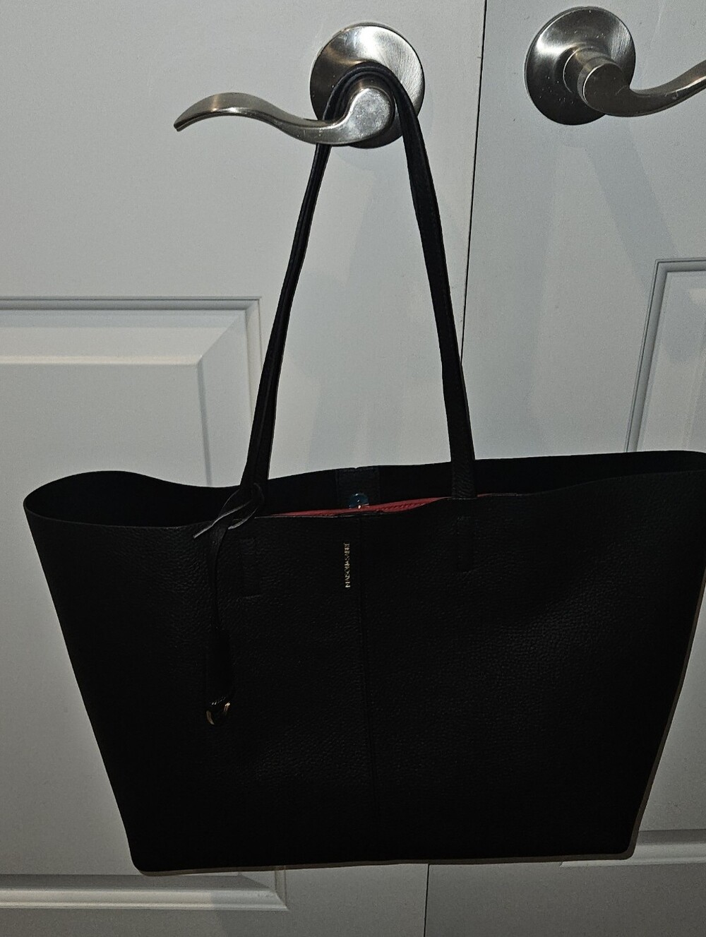 Maison De Sabre Rouge Noir Red Black Snap Soft Tote Bag